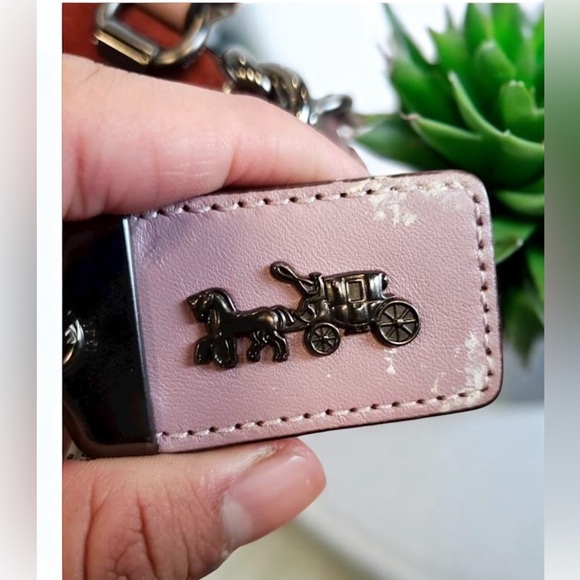 COACH Rogue 25 Floral Sequin Bow Print Handbag Purse - Mauve 29216 EUC - Picture 8 of 10